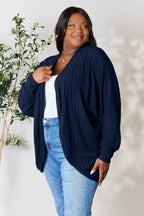 Basic Bae Ribbed Cocoon Cardigan (Full-Size) - Whispering Desires Shoppe