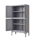 Grey metal kitchen storage cabinet, kitchen pantry storage cabinet with door and shelf, adjustable leveling feet eprolo