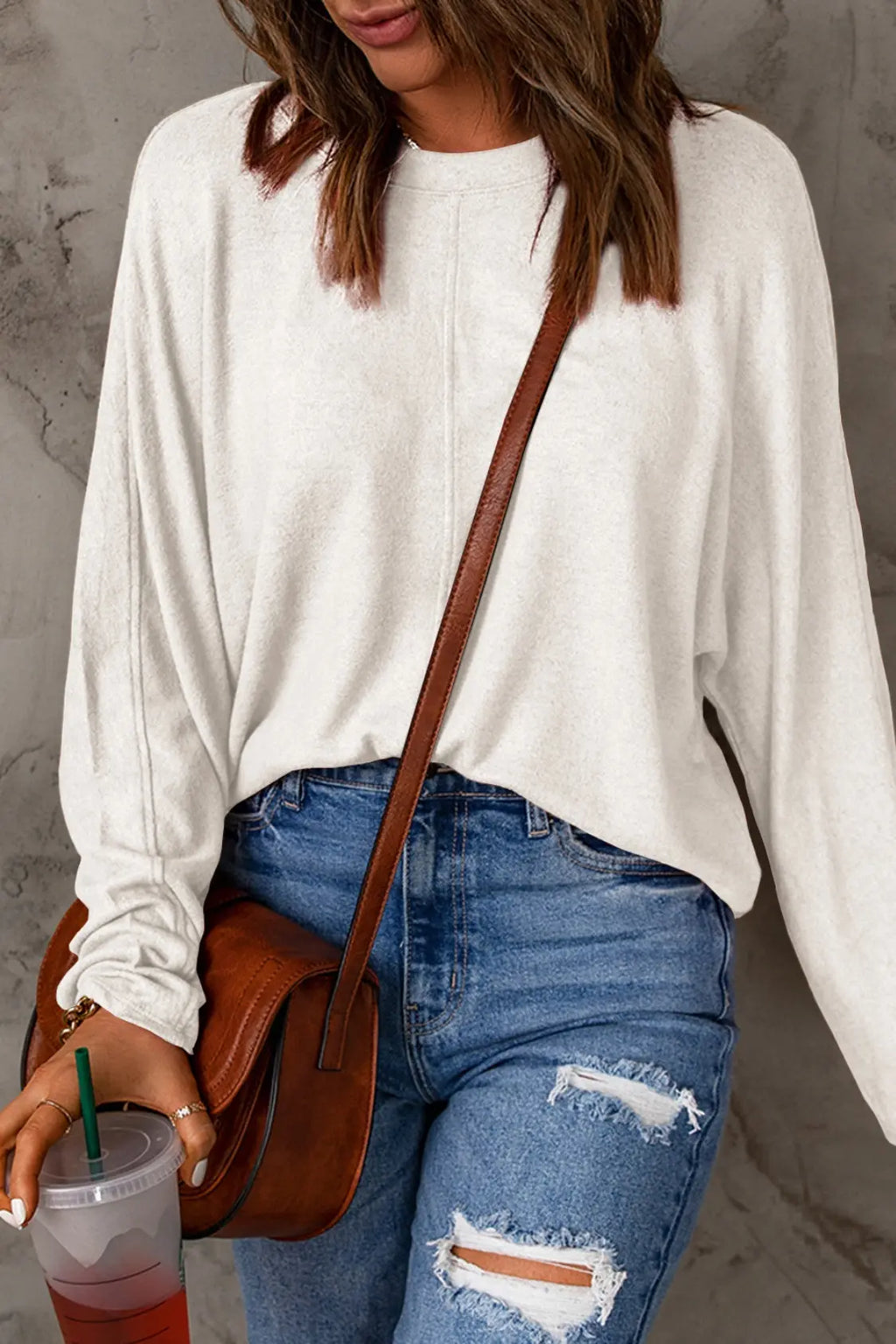 Double Take Full-Size Long Sleeve Round Neck Tee - Whispering Desires Shoppe