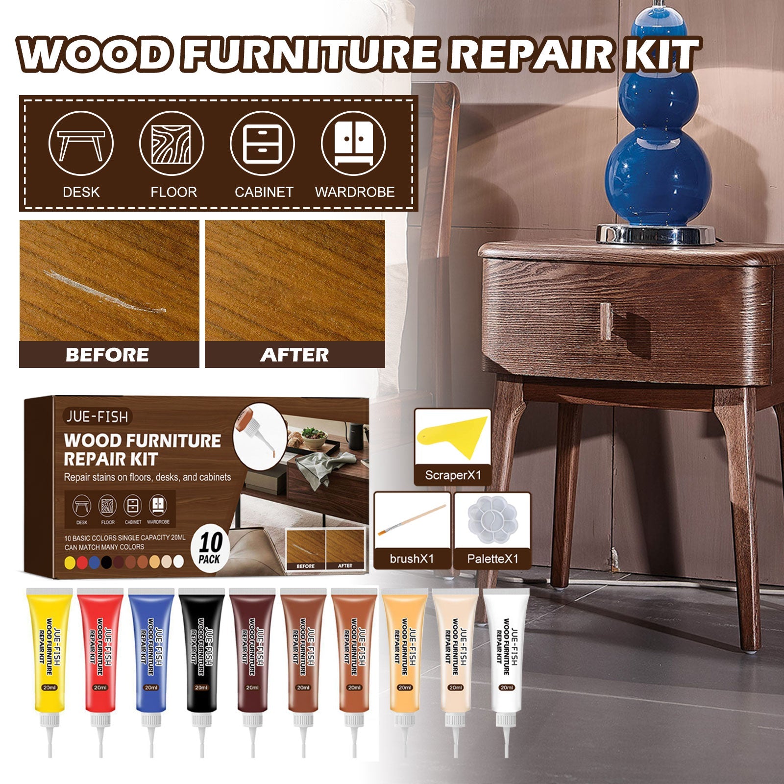 Wood Furniture Repair Kit Furniture Beauty Repair Material Repair Faded Touch Up Kit eprolo