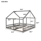 Twin Size House Platform Beds Two Shared Beds Gray eprolo