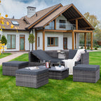 Patio Furniture, Outdoor Furniture, Seasonal PE Wicker Furniture,5 Set Wicker Furniture With Plywood Coffee Table eprolo