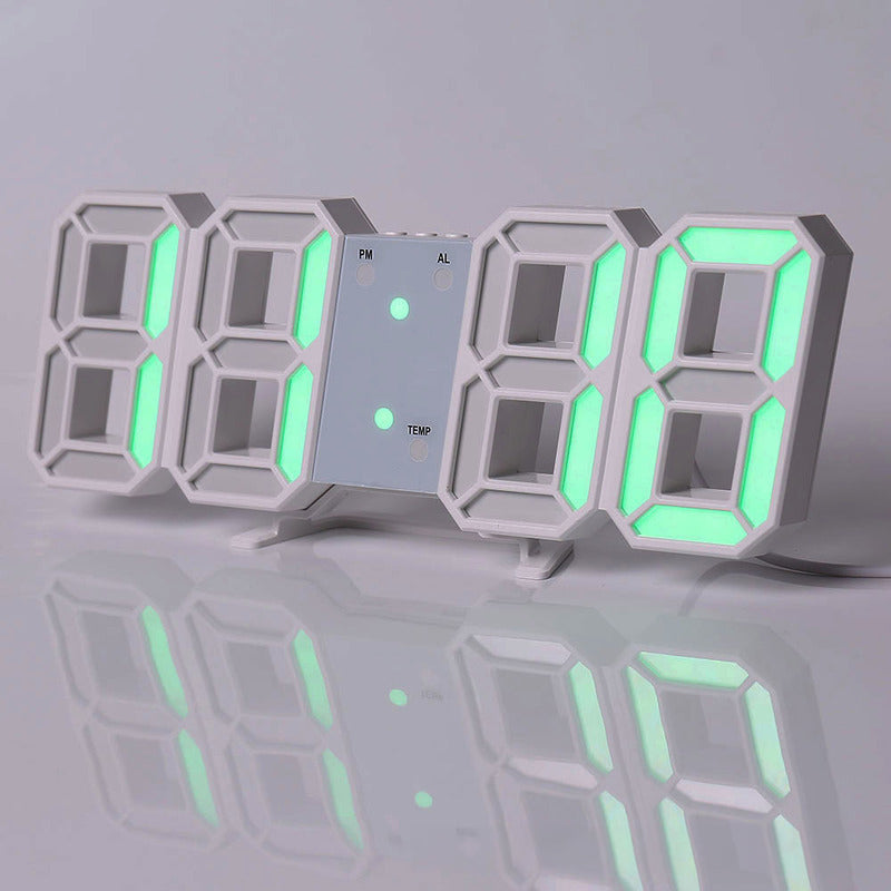 3D LED Digital Alarm Clock with Colorful Display, 12/24 Hour Format for Office, Living Room, Bedroom, Kitchen eprolo
