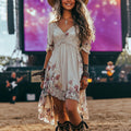 Rock Festival Rock Party V-Neck Printed Dress eprolo