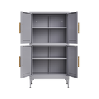 Grey metal kitchen storage cabinet, kitchen pantry storage cabinet with door and shelf, adjustable leveling feet eprolo