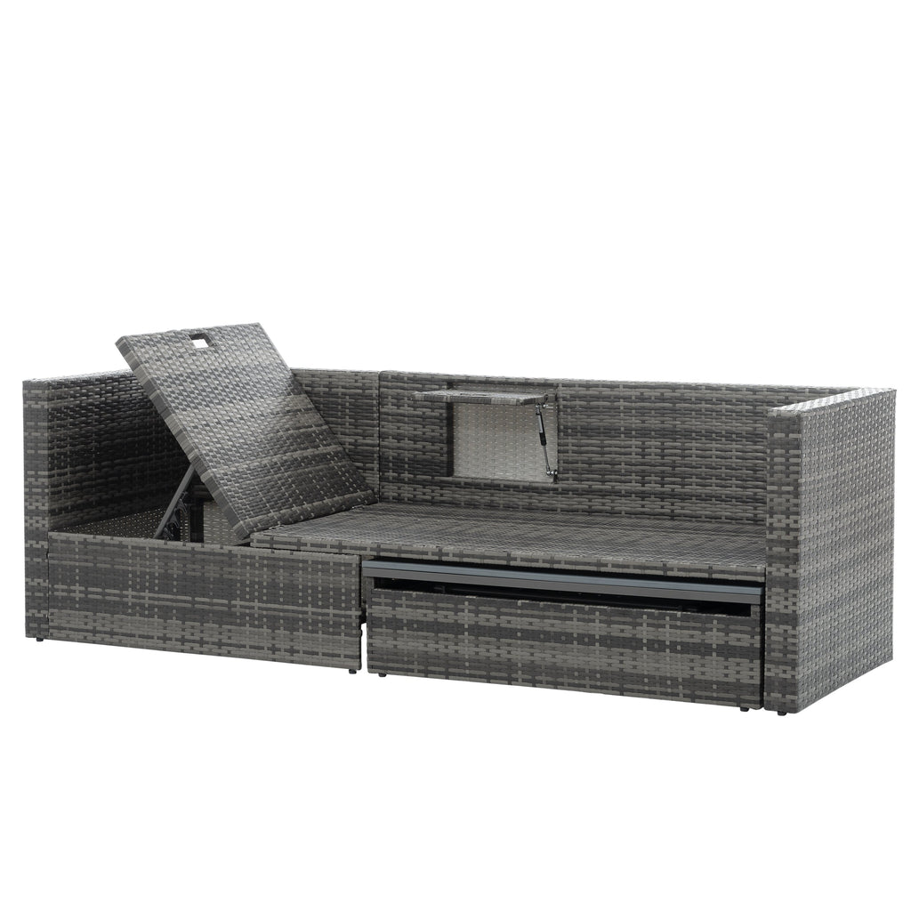 Patio Furniture, Outdoor Furniture, Seasonal PE Wicker Furniture,5 Set Wicker Furniture With Plywood Coffee Table eprolo