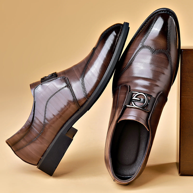Men's pointed leather shoes, business casual shoes, men's shoes, versatile, breathable, wedding shoes, lazy shoes eprolo