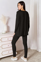 Basic Bae V-Neck Lounge Set – Soft Long Sleeve - Whispering Desires Shoppe