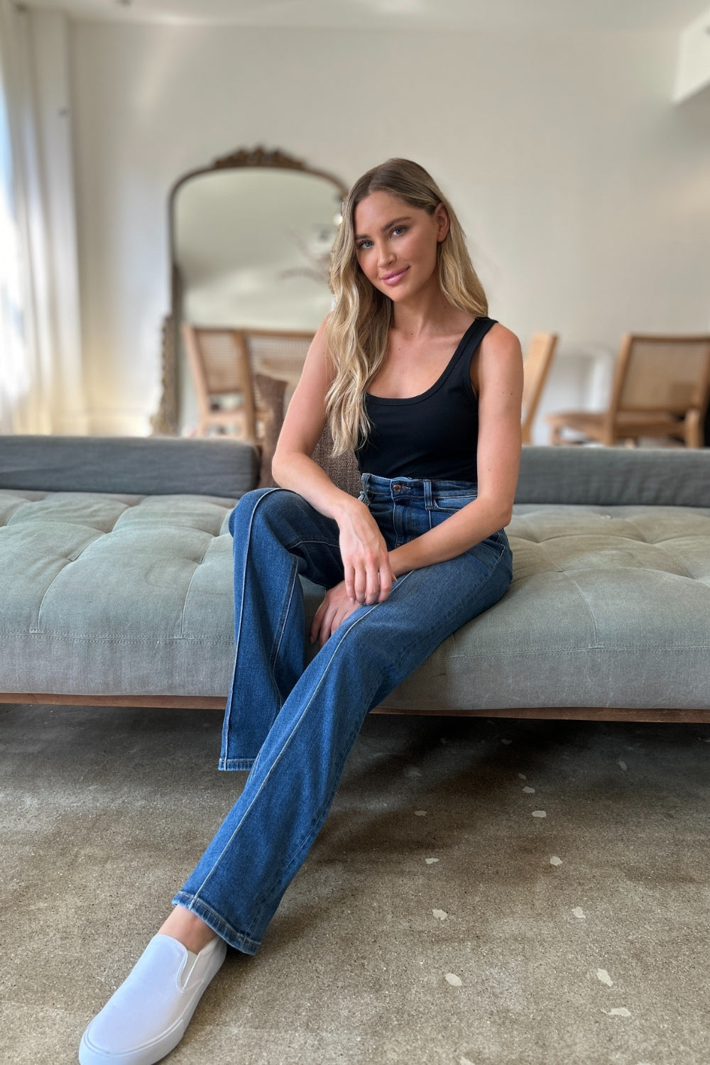 Judy Blue High Waist Front Seam Straight Jeans - Whispering Desires Shoppe
