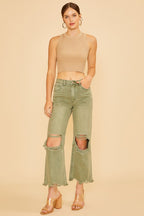 Annie Wear Distressed Raw Hem Jeans - Whispering Desires Shoppe