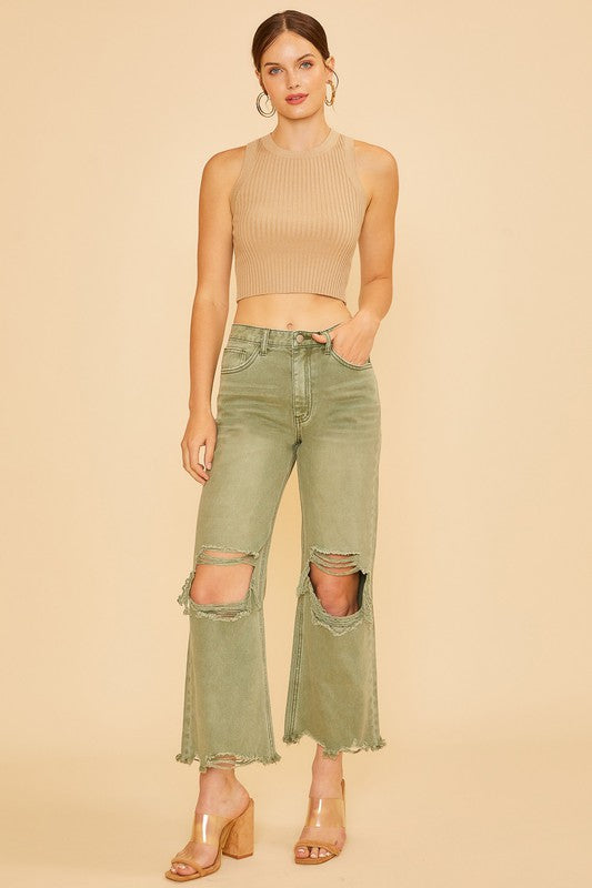 Annie Wear Distressed Raw Hem Jeans - Whispering Desires Shoppe
