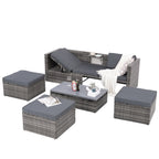 Patio Furniture, Outdoor Furniture, Seasonal PE Wicker Furniture,5 Set Wicker Furniture With Plywood Coffee Table eprolo
