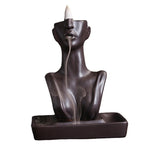 Ceramic Beauty Statue Backflow Incense Burner Creative Beauty Sandalwood Cigarette Backflow Incense Burner Home Decoration eprolo