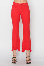 RISEN Mid Rise Step-Hem Cropped Pants — Stretch Cotton - Whispering Desires Shoppe