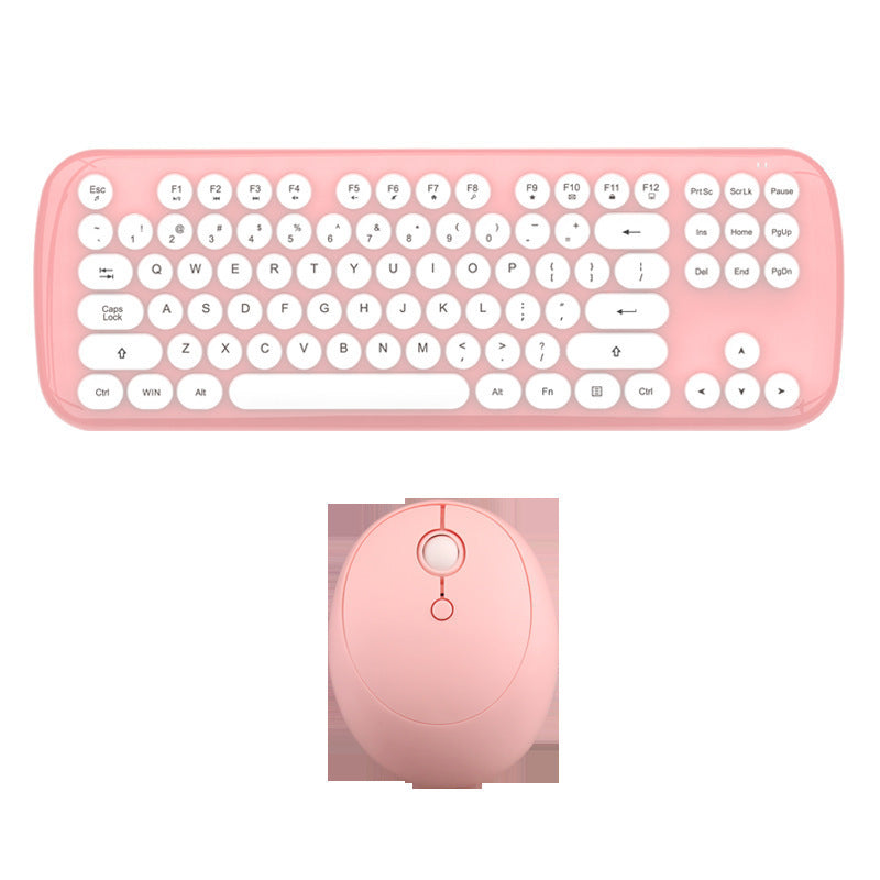 Wireless Keyboard And Mouse Set Girls Color Retro - Whispering Desires Shoppe