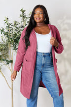 Basic Bae Pocketed Longline Hooded Cardigan - Whispering Desires Shoppe