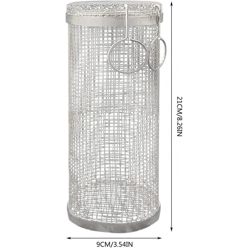 Rolling Grilling Basket Metal BBQ Barbecue Basket Net Portable Outdoor Camping Barbecue Rack Kitchen Gadgets eprolo