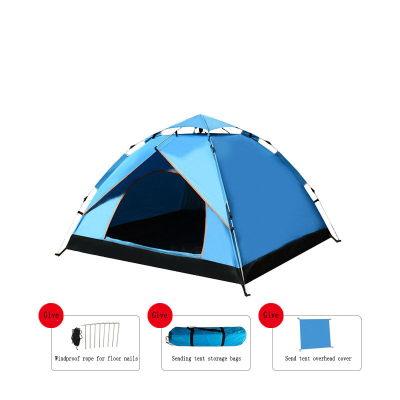 Outdoor Automatic Quick Open Tents Two Door Beach Camping Tent Breathable Rainproof And Sunscreen eprolo