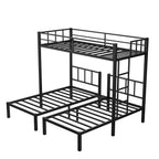 Twin over Twin & Twin Bunk Beds for 3, Twin XL over Twin & Twin Bunk Bed Metal Triple Bunk Bed, Black eprolo