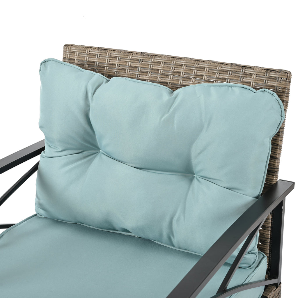 Patio Furniture, Outdoor Furniture, Seasonal PE Wicker Furniture, Four Set Wicker Furniture With Black Metal Table eprolo