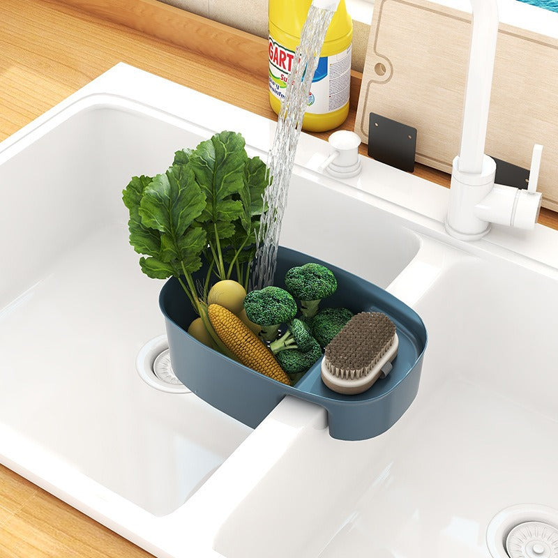 Creative kitchen saddle drain basket sink kitchen waste drain basket sink vegetable drain rack storage rack eprolo