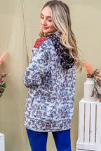 And The Why Printed Half Zip Up Long Sleeve Hoodie - Whispering Desires Shoppe