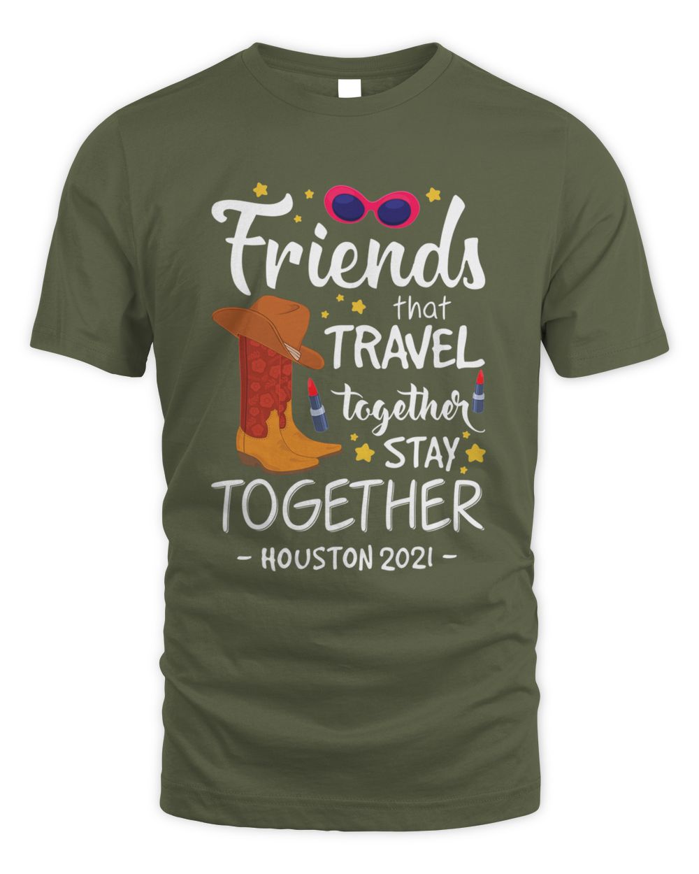 Friends That Travel Bachelorette 2021 Houston Girls Trip T-Shirt Whispering Desires Shoppe