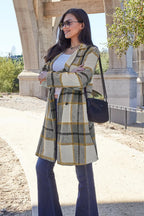 Double Take Full-Size Plaid Lapel Coat - Whispering Desires Shoppe