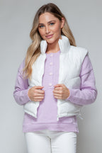 Snobbish Zip Up Turtleneck Shiny Quilted Vest - Whispering Desires Shoppe