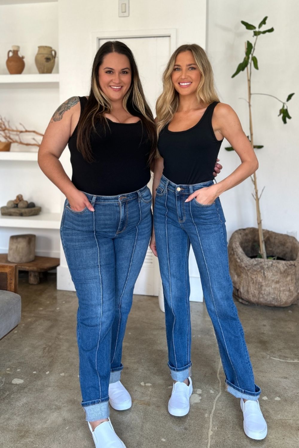 Judy Blue High Waist Front Seam Straight Jeans - Whispering Desires Shoppe