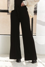 ADORA Tied Wide Leg Knit Pants - Whispering Desires Shoppe
