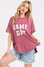 Mittoshop GAME DAY Round Neck Short Sleeve T-Shirt - Whispering Desires Shoppe