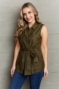 Ninexis Follow The Light Sleeveless Button-Down Top - Whispering Desires Shoppe
