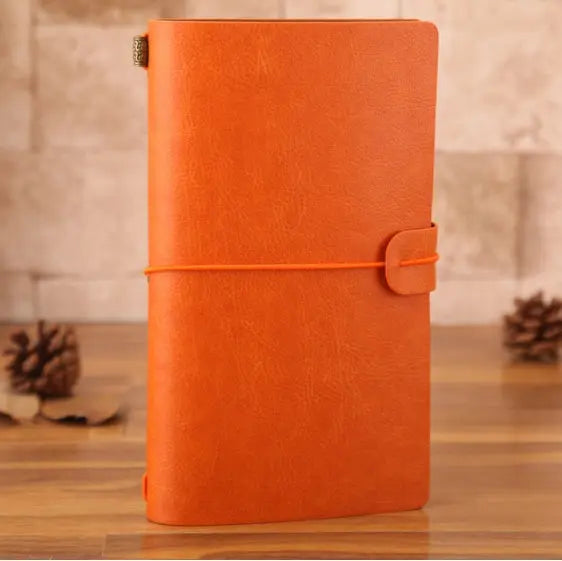Vintage travelers notebook leather journal book A6 - Whispering Desires Shoppe