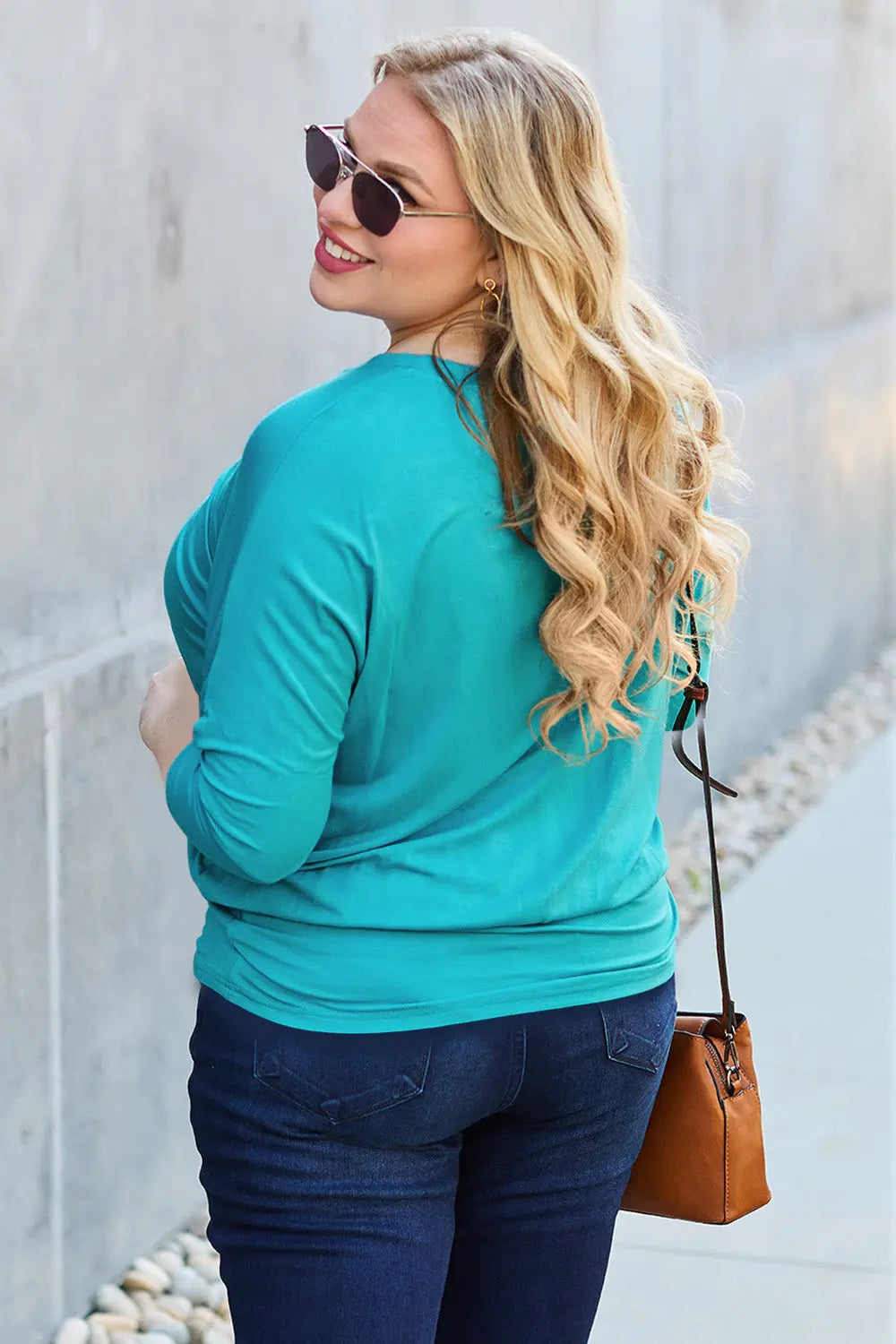 Basic Bae Batwing Sleeve Round Neck Top - Whispering Desires Shoppe
