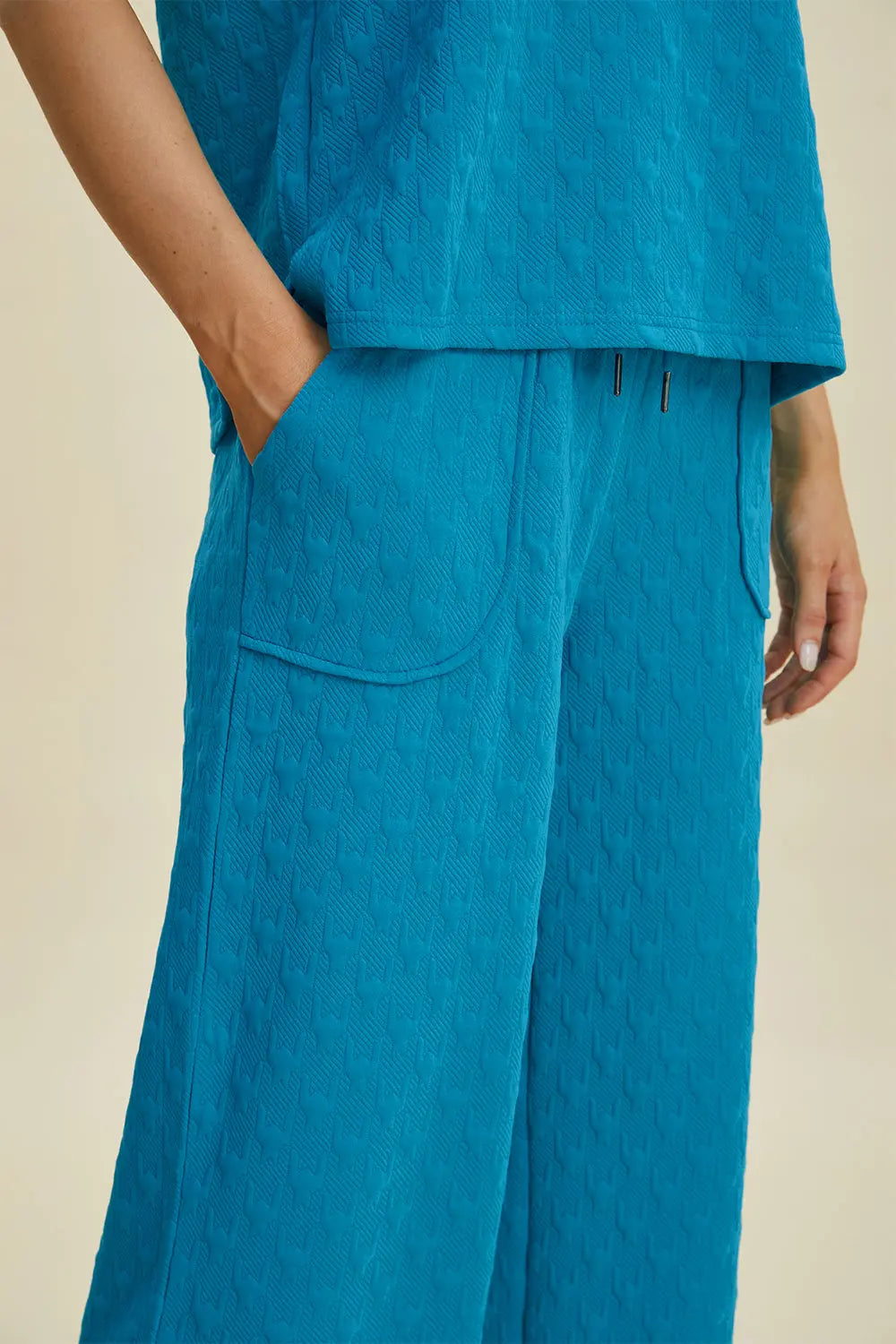 Double Take Textured Drawstring Hoodie & Pocketed Pants - Whispering Desires Shoppe