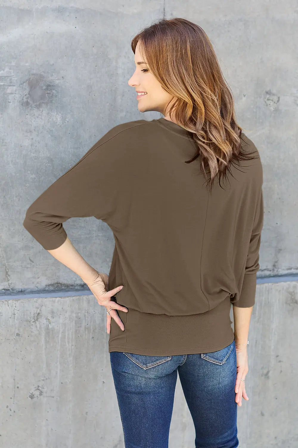 Basic Bae Batwing Sleeve Round Neck Top - Whispering Desires Shoppe