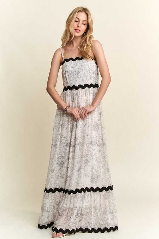 ADORA Floral Adjustable Strap Maxi Cami Dress - Whispering Desires Shoppe