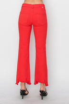 RISEN Mid Rise Step-Hem Cropped Pants — Stretch Cotton - Whispering Desires Shoppe