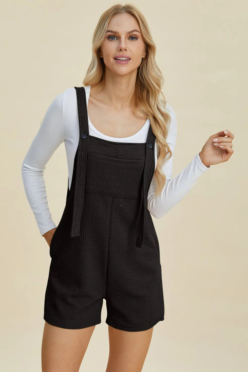 Double Take Full-Size Textured Sleeveless Romper - Whispering Desires Shoppe