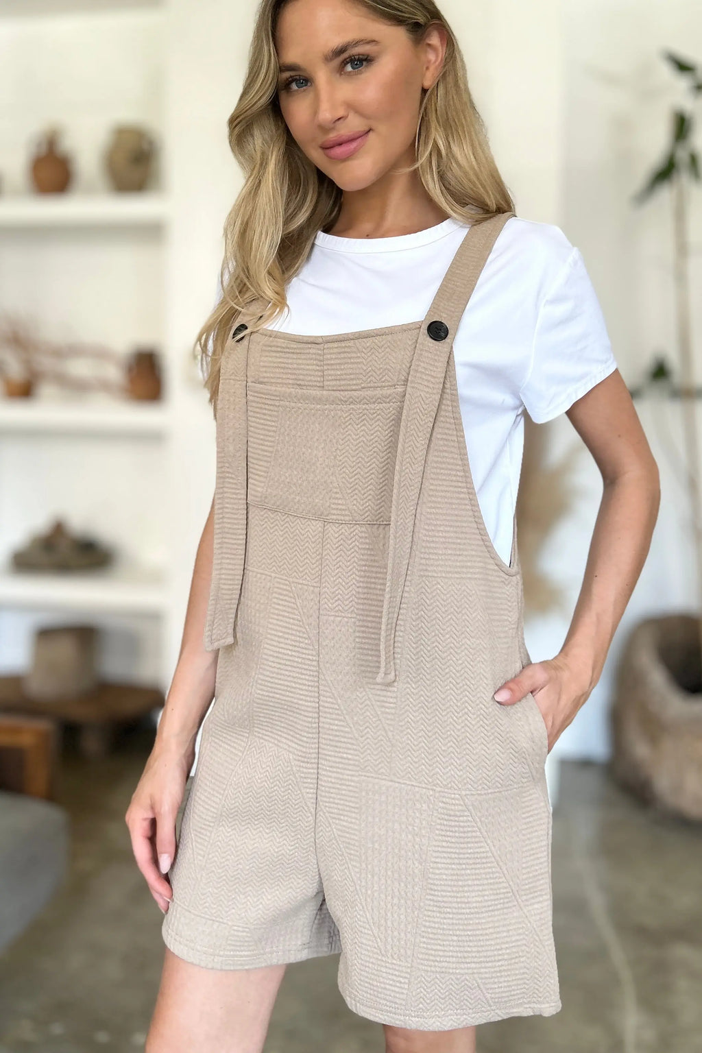 Double Take Full-Size Textured Sleeveless Romper - Whispering Desires Shoppe
