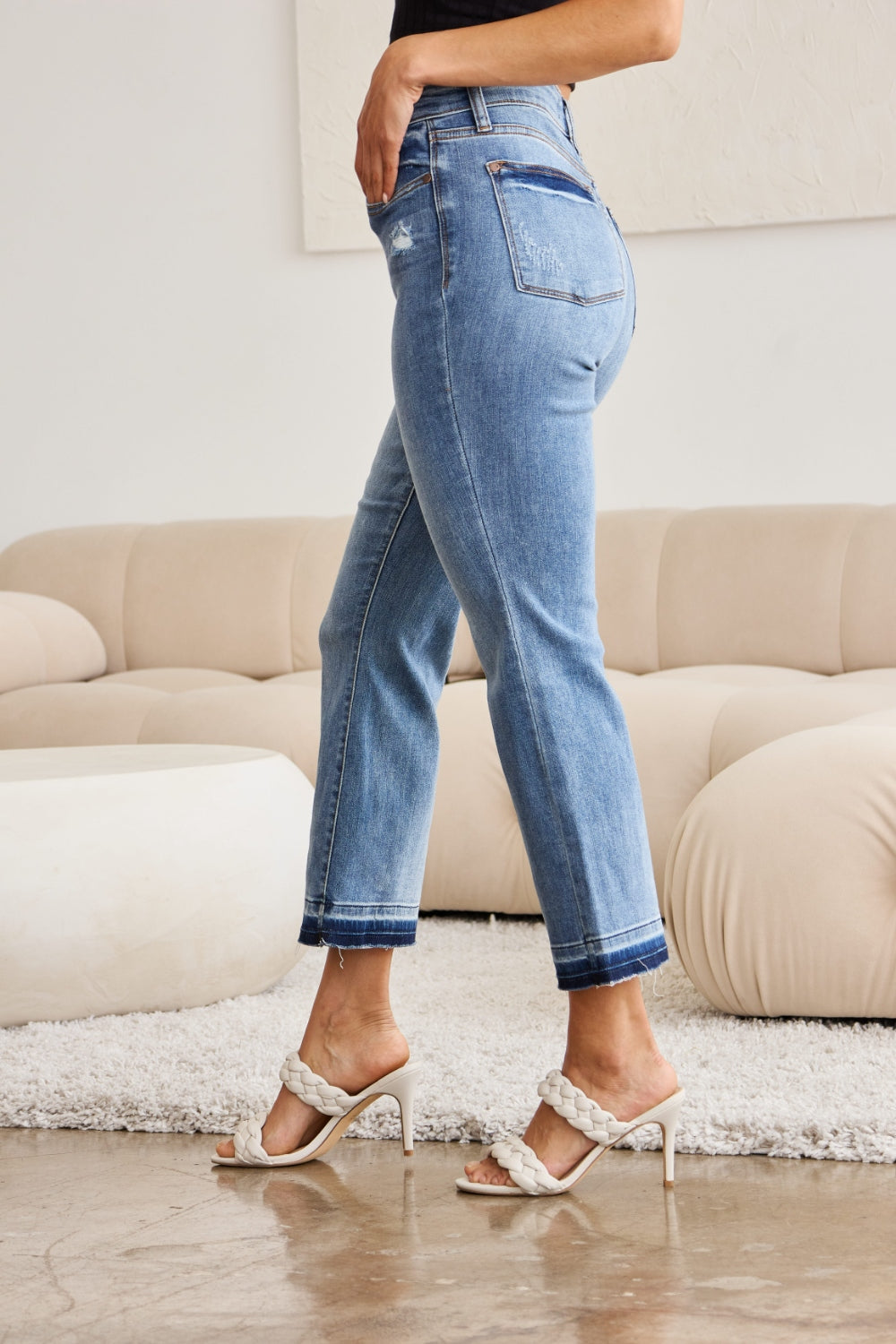 Judy Blue Release-Hem Cropped Bootcut Jeans - Whispering Desires Shoppe