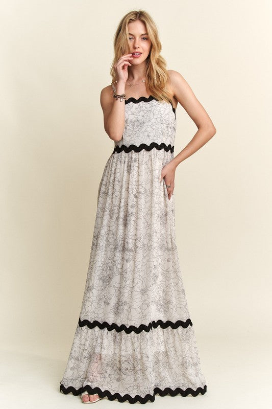 ADORA Floral Adjustable Strap Maxi Cami Dress - Whispering Desires Shoppe