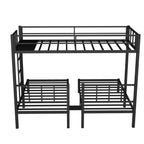 Twin over Twin & Twin Bunk Beds for 3, Twin XL over Twin & Twin Bunk Bed Metal Triple Bunk Bed, Black eprolo