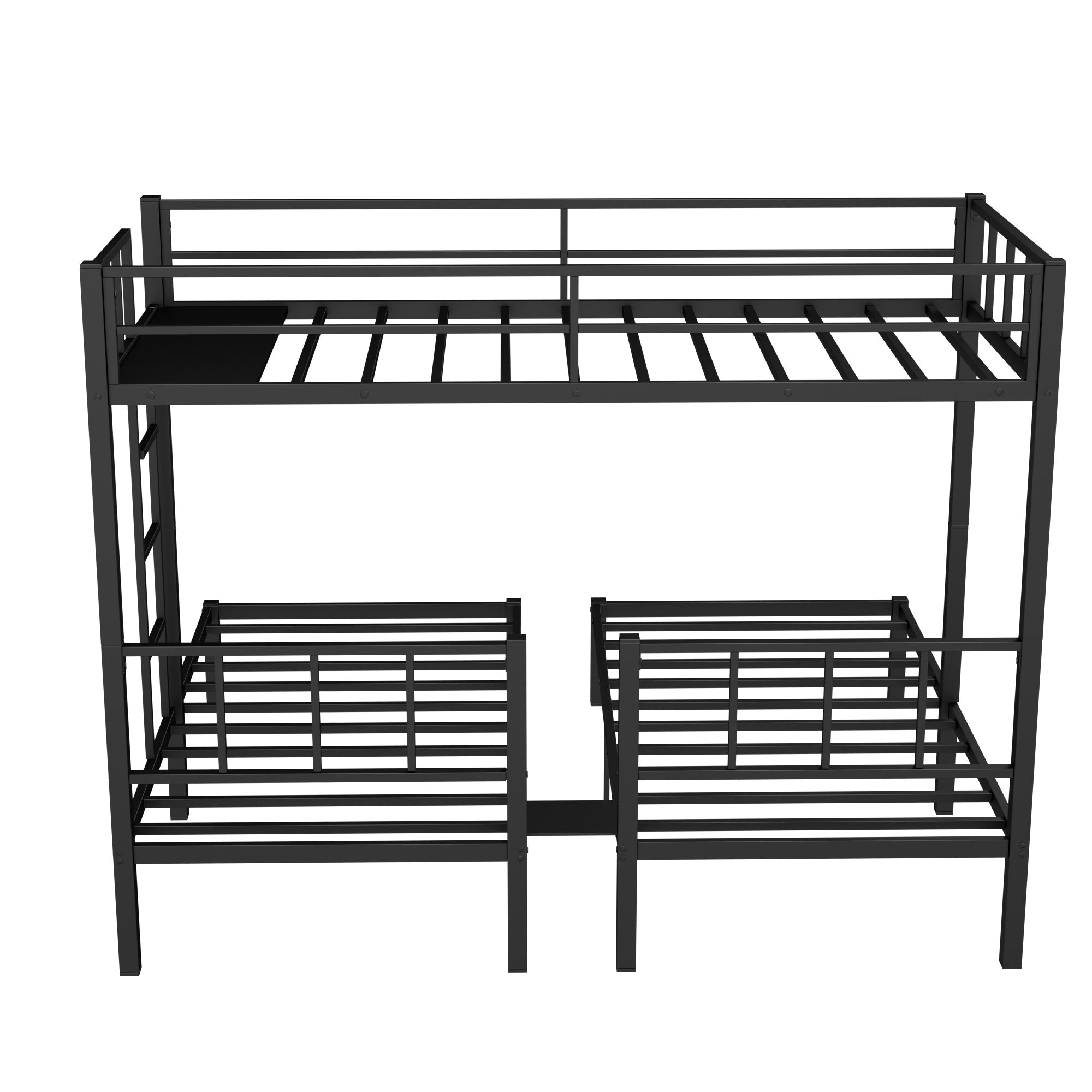 Twin over Twin & Twin Bunk Beds for 3, Twin XL over Twin & Twin Bunk Bed Metal Triple Bunk Bed, Black eprolo