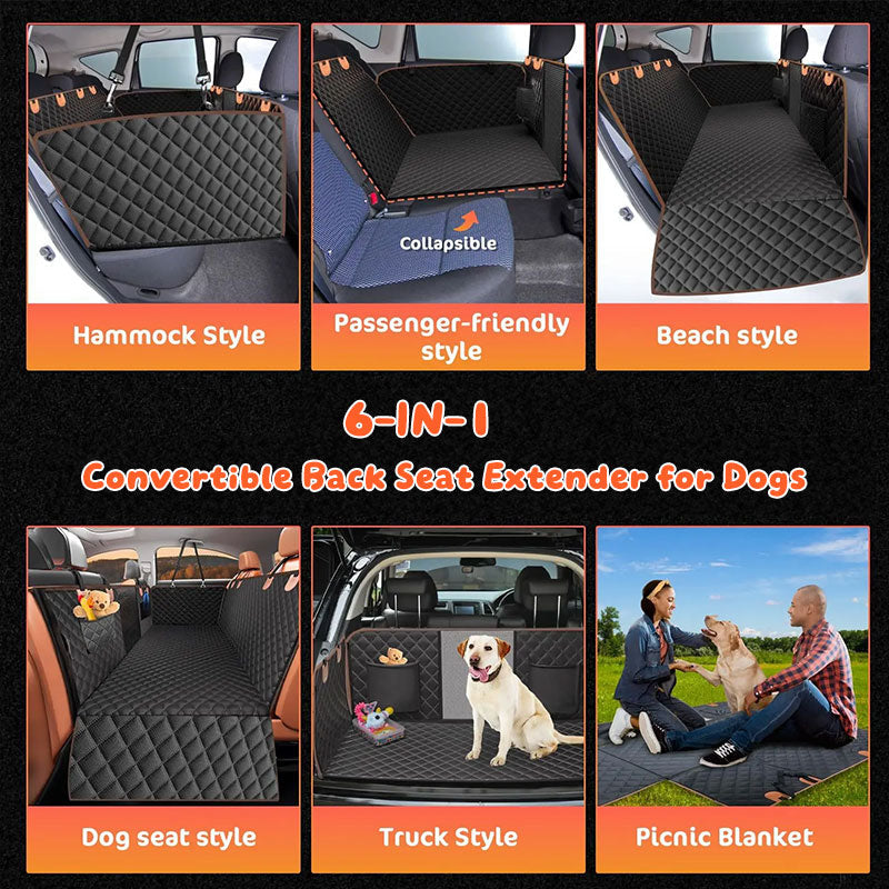 Dog Car Hammock Seat Cover, Waterproof 600D Oxford Fabric Pet Seat Protector for Back Seat, Scratch Proof & Anti-Slip eprolo