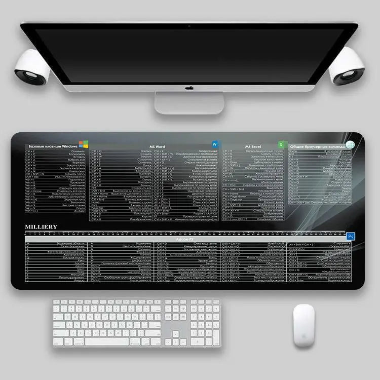 Shortcut Key Mouse Pad Oversized Thickened Desk Keyboard Pad - Whispering Desires Shoppe