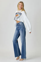 RISEN High Waist Jeans with Pockets - Whispering Desires Shoppe