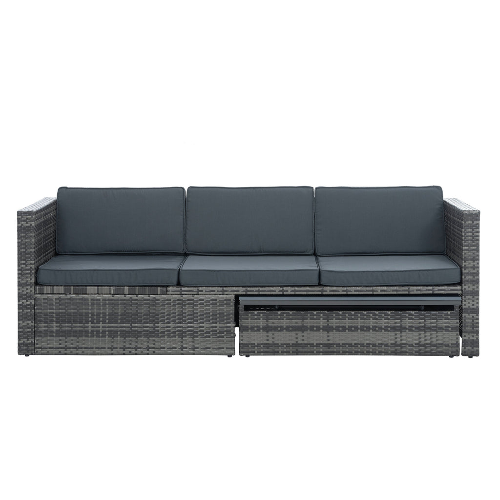 Patio Furniture, Outdoor Furniture, Seasonal PE Wicker Furniture,5 Set Wicker Furniture With Plywood Coffee Table eprolo