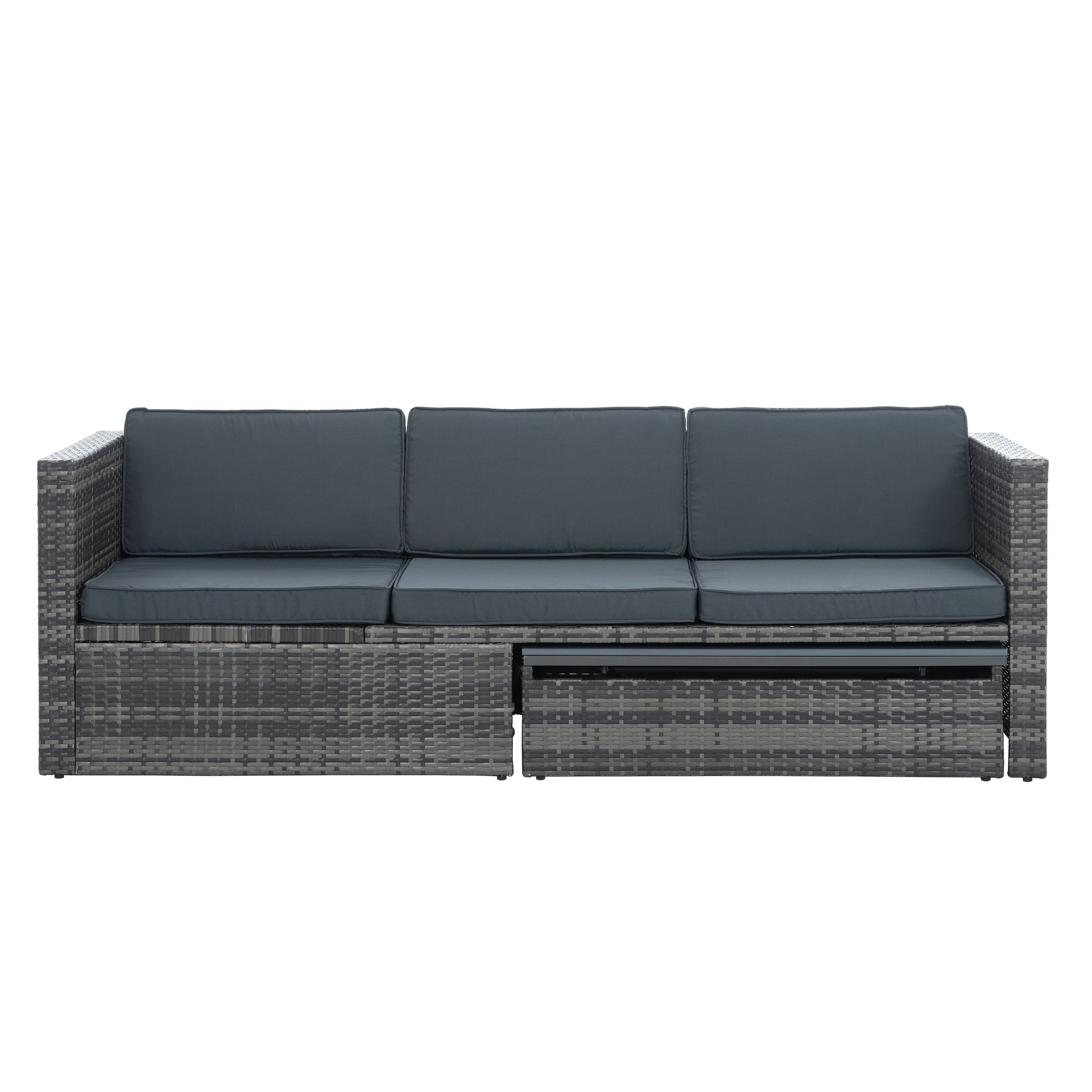 Patio Furniture, Outdoor Furniture, Seasonal PE Wicker Furniture,5 Set Wicker Furniture With Plywood Coffee Table eprolo